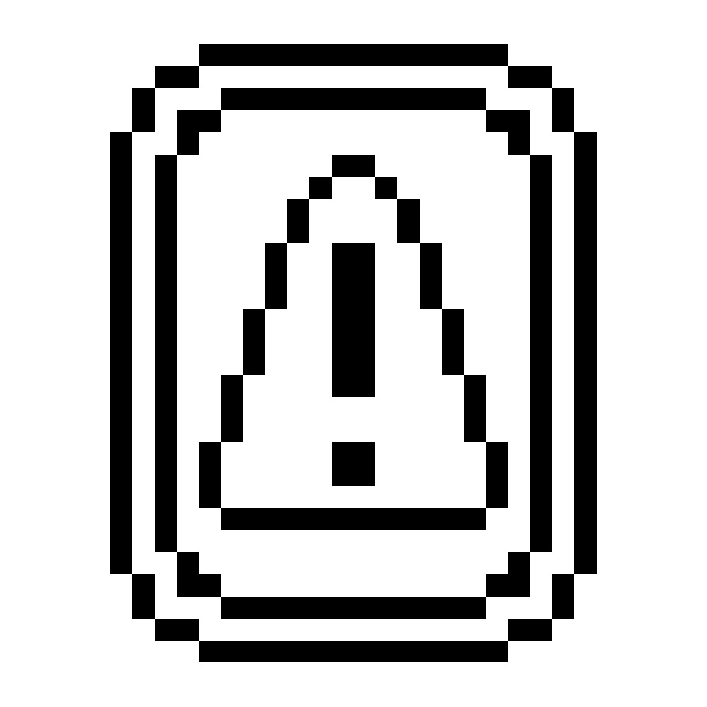 Pixel-Grafik: Tablet mit Warnsymbol